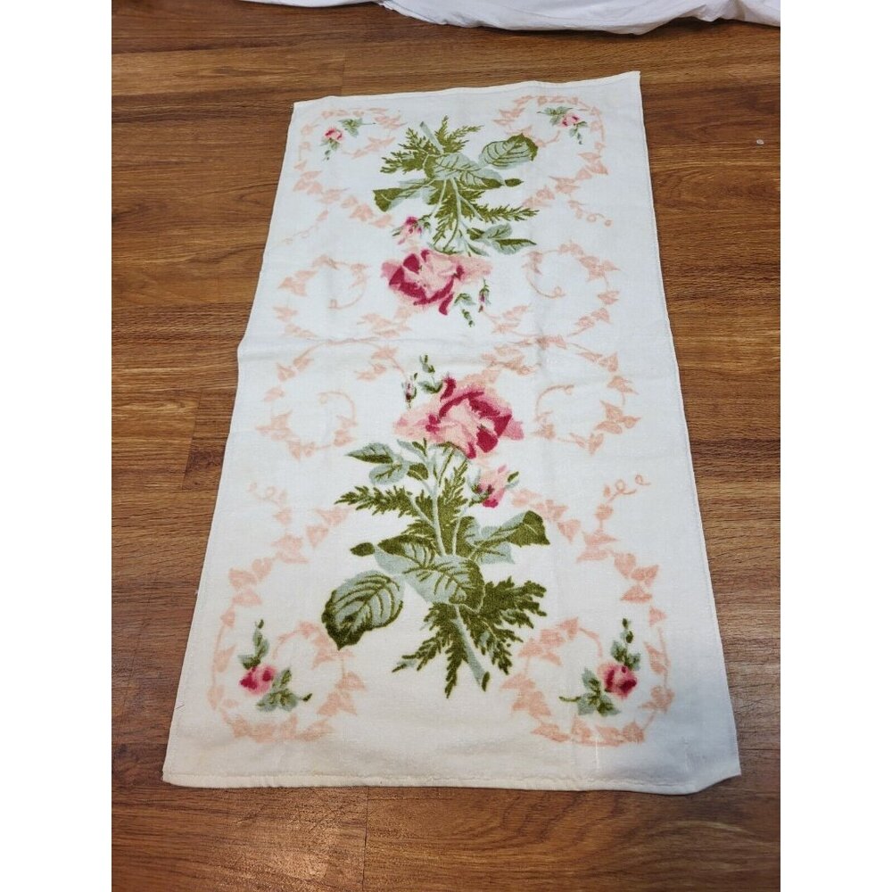 Vtge‎ Martex USA Floral White Hand Towel
